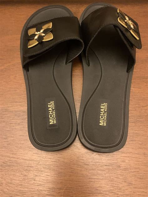 michael kors heidi slide|Michael Kors leather slides.